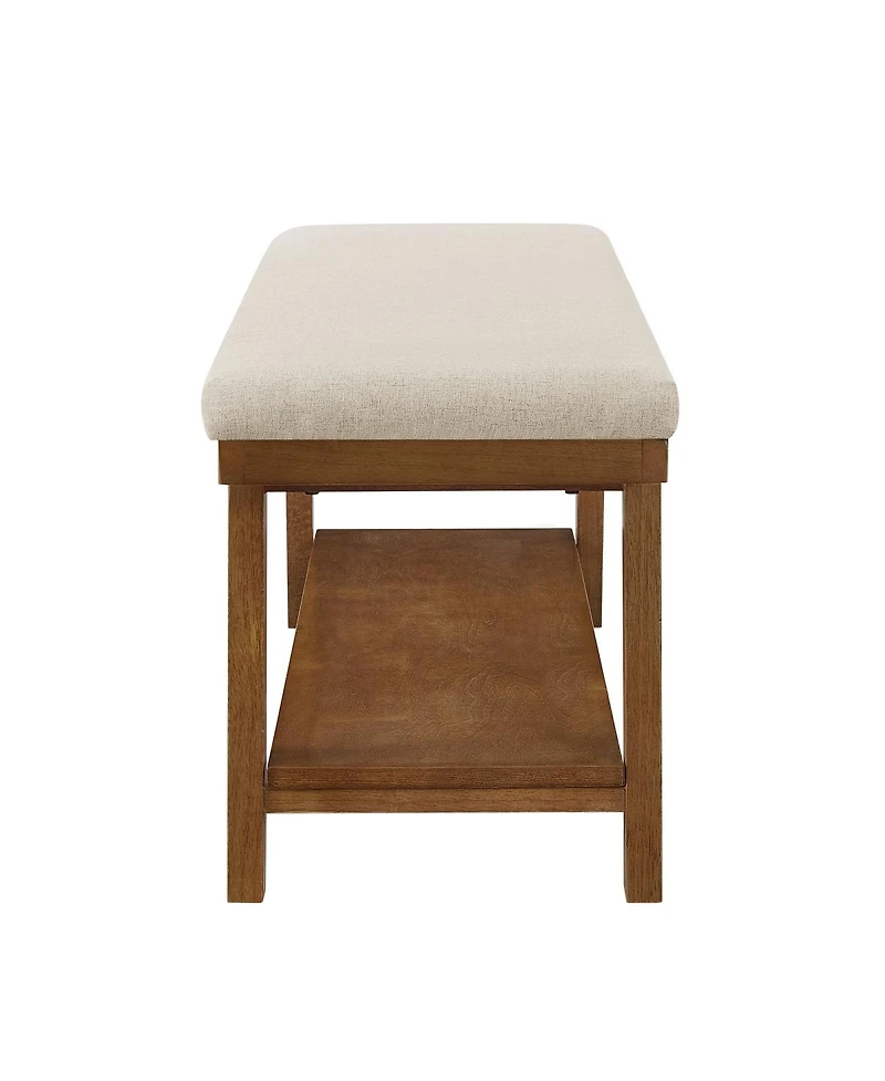 Streamdale FurnitureLinen Upholstered Storage Bench with Shel