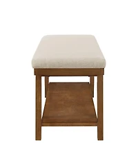 Streamdale FurnitureLinen Upholstered Storage Bench with Shel
