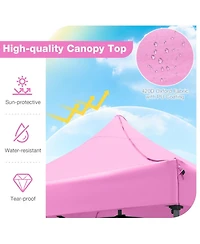 Sugift 10 x 10 feet Outdoor Pop Up Canopy Gazebo Shelter with Wheeled Storage Bag