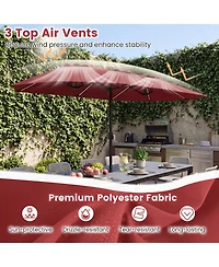 Sugift Double-Sided Patio Umbrella Solar Color Changing Led with 12 Modes