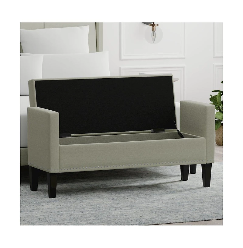 Glenwillow Home Storage Bench with Nailhead Trim