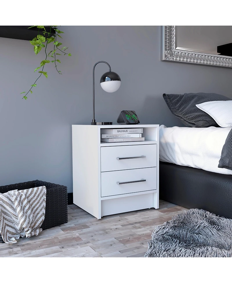 Flynama 2-Drawer Multi-purpose Nightstand