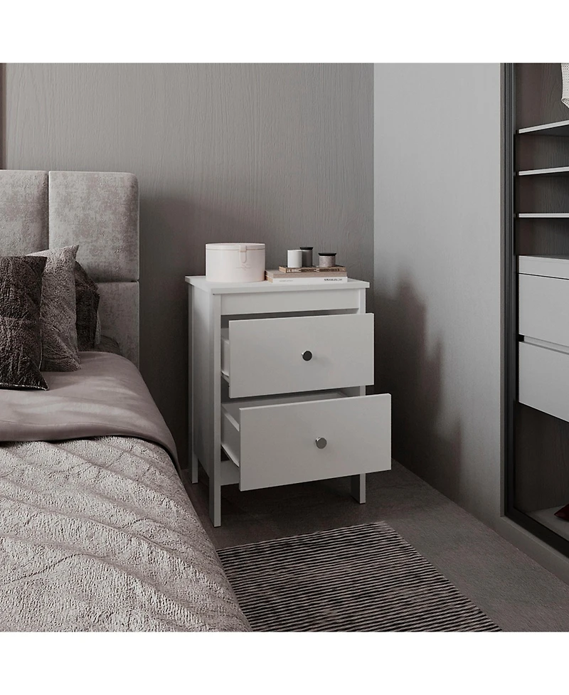 Flynama 2-Drawer Modern Nightstand, Engineered Wood