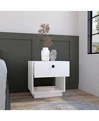 Flynama Single Drawer Nightstand with Large Open Shelf