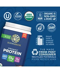 Sunwarrior Warrior Blend Protein Powder, Chocolate, 21 Gram Protein, 28 Servings