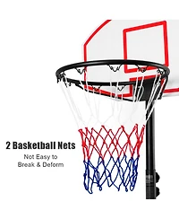 Sugift Adjustable Basketball Hoop Stand with Wheels 5.8 to 6.8 Feet