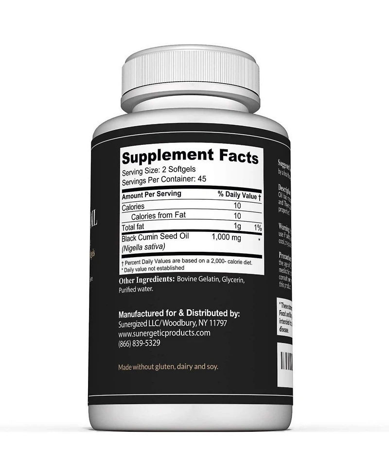Sunergetic Cumin Seed Oil Softgels, 1,000 Milligram, 90 Count