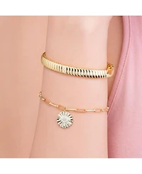 The Lovery Cz Evil Eye Paperclip Charm Bracelet 14K Gold Plated Sterling Silver