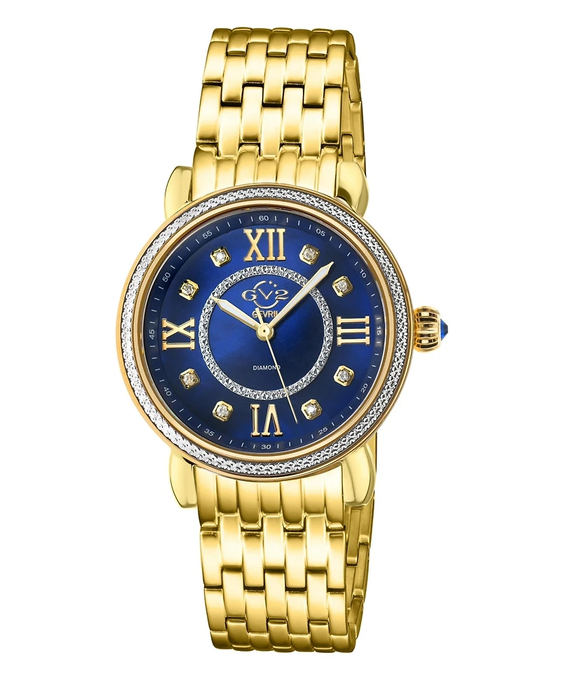 GV2 Women's Marsala Swiss Quartz Ip Stainless Steel Bracelet Diamond Watch