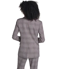 Karl Lagerfeld Paris Women's Woven Plaid Double-Breasted Jacket