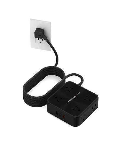 Tessan 11-in-1 Power Strip, 8 Ac Outlets + 3 Usb Ports, 20W Usb-c, 900J Surge Protection, 6 ft Cord for Home and Office