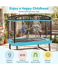 Gymax 6 Ft Kids Trampoline w/Swing Safety Enclosure Net Gift for Boys Girls Age 3 Plus