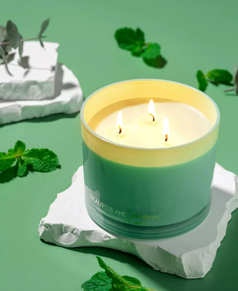 Lovery Eucalyptus and Spearmint Home Candle Gift Set and Wax Trimmer, 2-Pisces. Soy Candles