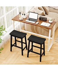 Gymax Saddle-Seat Counter Height Stools Set of Backless Barstools w/ Curved Seat