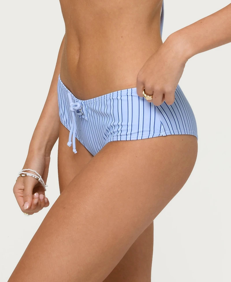 Edikted Women's Blonca Striped Boyshort Bikini Bottom