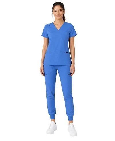 Medgear Women's Kayla V-neck Top and Multi-Pocket Jogger Set