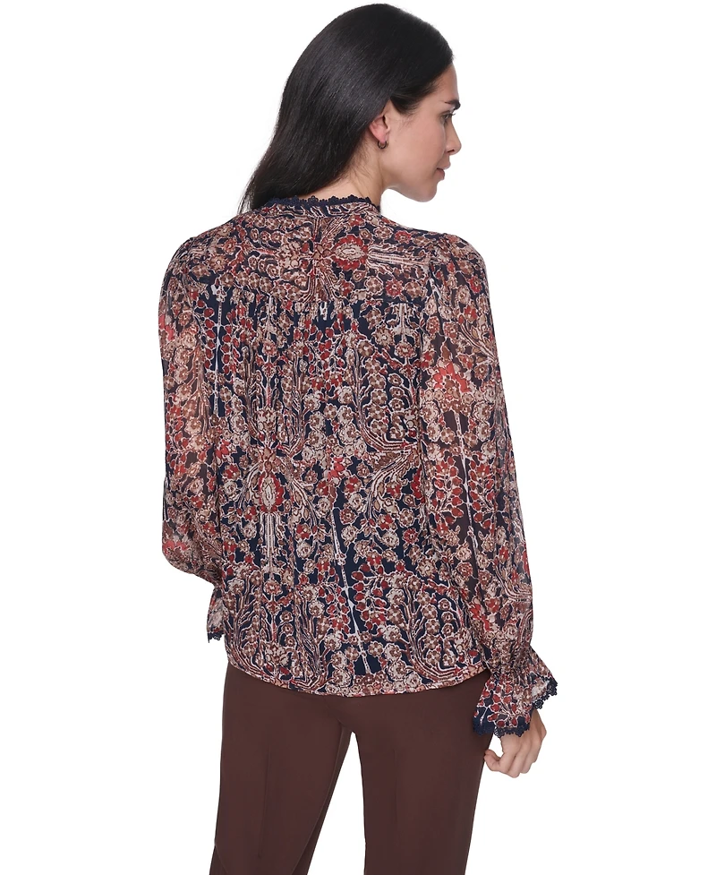 Tommy Hilfiger Women's Lace Long-Sleeve Blouse