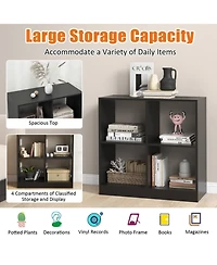 Gouun 29 Inch Freestanding Kids Storage Bookcase with 4 Open Cubes