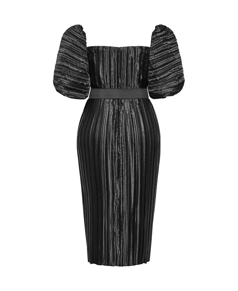 City Chic Plus Krista Pleat Dress
