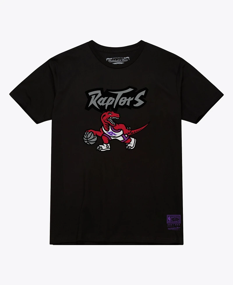 Men's and Women's Mitchell Ness Black Toronto Raptors Hardwood Classics Arch T-Shirt