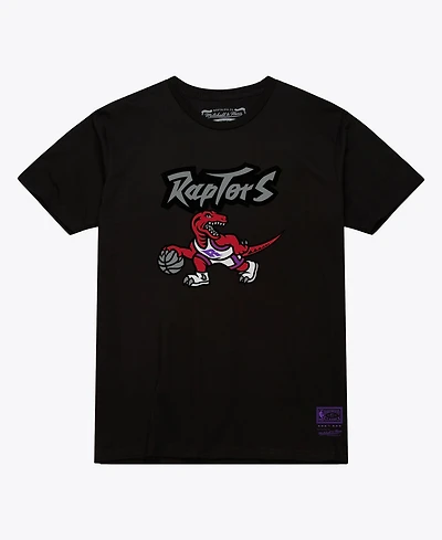 Men's and Women's Mitchell Ness Black Toronto Raptors Hardwood Classics Arch T-Shirt