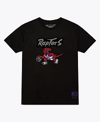 Men's and Women's Mitchell Ness Black Toronto Raptors Hardwood Classics Arch T-Shirt