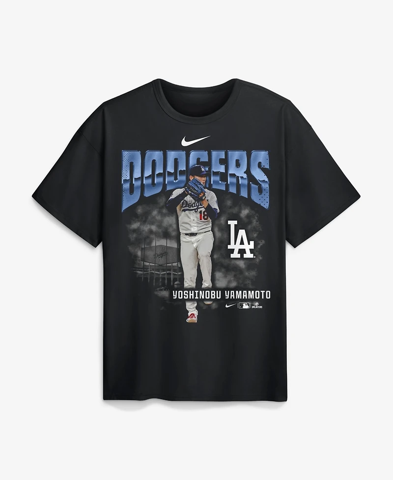 Nike Men's Yoshinobu Yamamoto Black Los Angeles Dodgers Enlarged Player Graphic Max90 Heavyweight T-Shirt