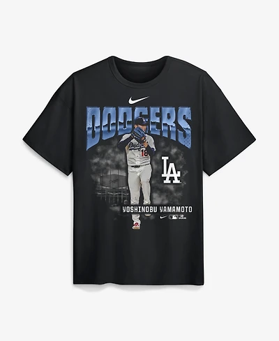 Nike Men's Yoshinobu Yamamoto Black Los Angeles Dodgers Enlarged Player Graphic Max90 Heavyweight T-Shirt