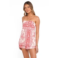Petal and Pup Women's Rosemarie Strapless Floral Linen-Blend Tube Top
