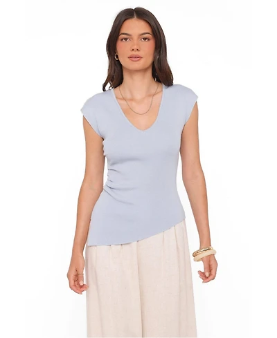 Petal and Pup Women's Tori V-Neck Short-Sleeve Asymmetrical-Hem Top