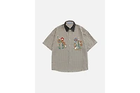 Aelfric Eden Women's Short-Sleeve Plaid Embroidered Button-Down Shirt