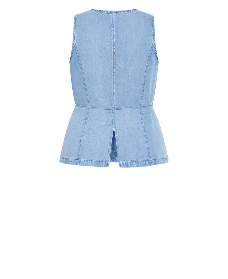 City Chic Women's Plus Evani Soft Denim Vest