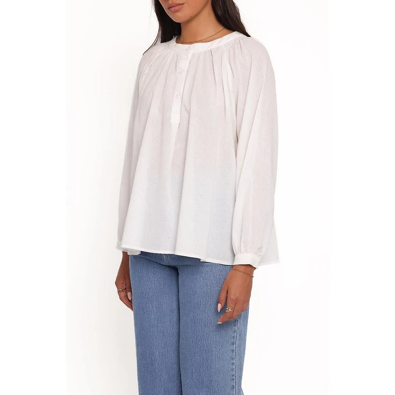 Petal and Pup Women's Irisa Front Button-Down Long Sleeve Cotton Shirt