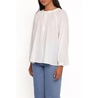 Petal and Pup Women's Irisa Front Button-Down Long Sleeve Cotton Shirt