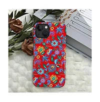 Lisen 2-Layer Durable Phone Case Compatible with Apple iPhone 16 Folk Bloom