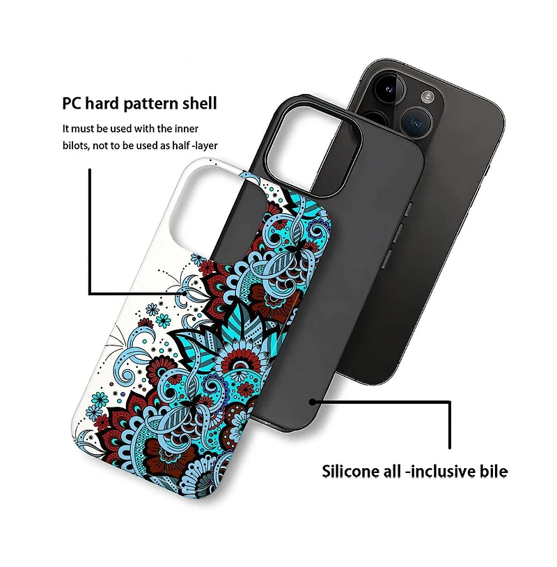 Lisen Dual-Layer Protective Military-Grade Phone Case Compatible with Apple iPhone 15 Pro