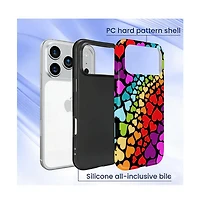 Lisen Rainbow Heart Flow Dual-Layer Phone Case Compatible with Apple iPhone 17 Pro