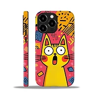 Lisen 2-Layer Shockproof Surprised Cat Phone Case for Apple iPhone 16 Pro Max