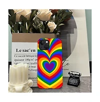 Lisen Phone Case Compatible with Apple iPhone, 2-Layer Durable, Rainbow Love Heart