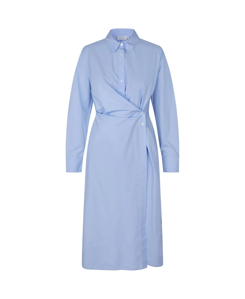 Masai Copenhagen Women's MaNeylora Long-Sleeve Wrap Midi Shirt Dress