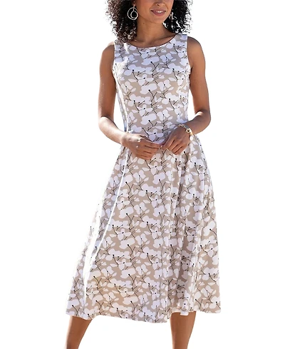 Lascana Women's Floral A-Line Sleeveless Dress