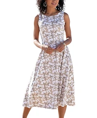Lascana Women's Floral A-Line Sleeveless Dress