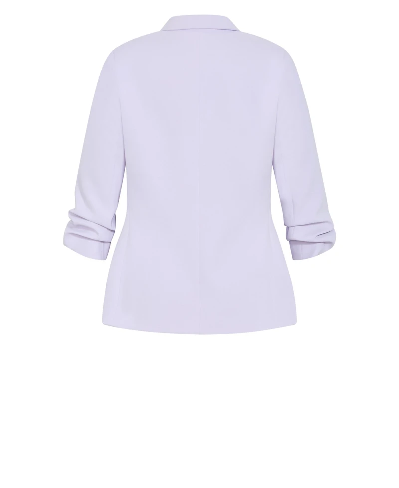 City Chic Plus Abbie Gathered Elbow Sleeves Blazer