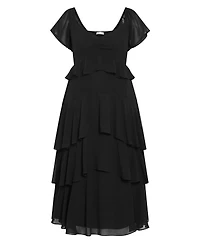 City Chic Women's Sienna V-Neck Ruffle-Tiered Maxi Dress