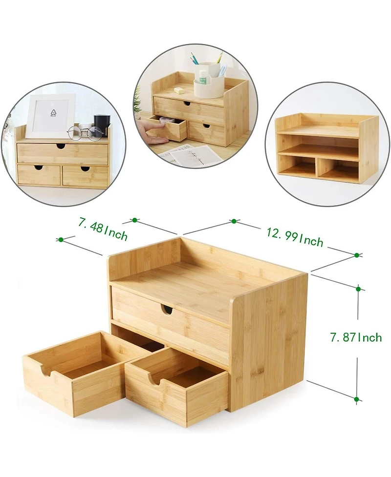 Danrong Desktop Storage Organizer Open Top Trays Fully Assembled Multi Use Organization