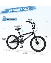 ECHTPeak 20 Inch Single Speed Freestyle Kids Mountain Bike for Boys Girls Aged 7+ Years