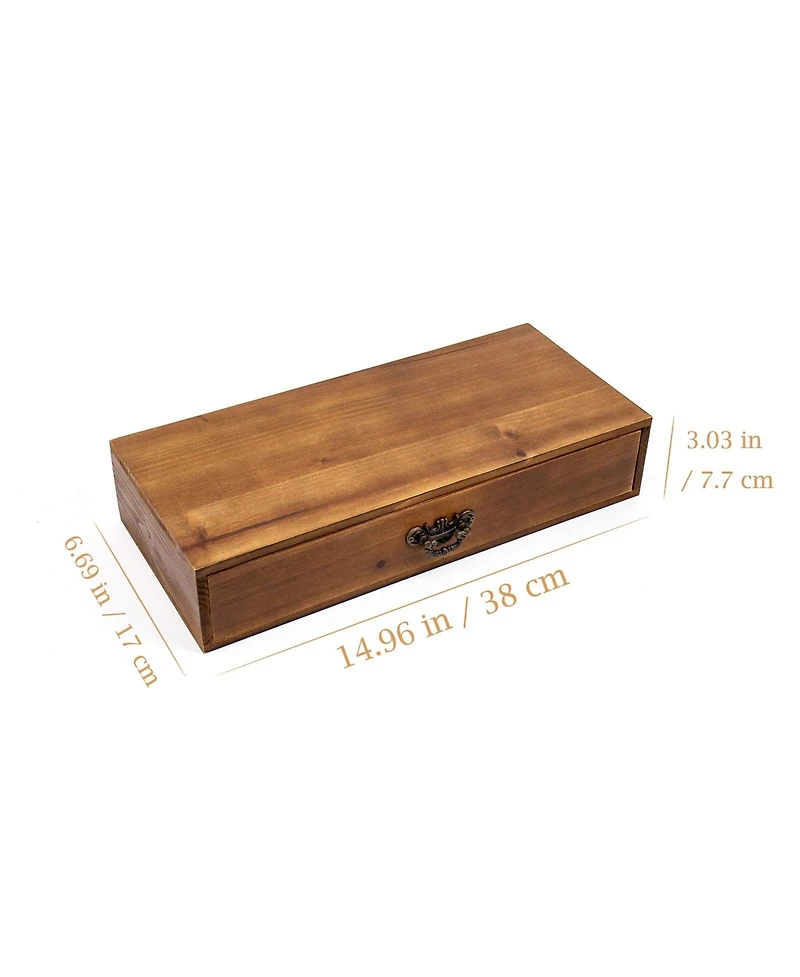 Danrong Solid Wood Desktop Drawer Organizer Multi Purpose Office Storage Box