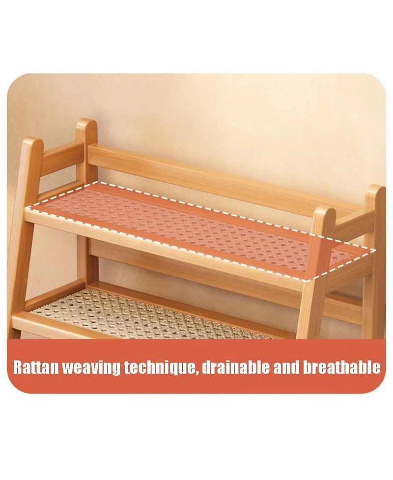 Danrong Three Tier Wooden Ladder Storage Rack Multifunctional Home Organizer