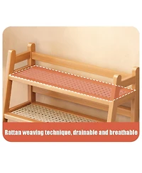 Danrong Three Tier Wooden Ladder Storage Rack Multifunctional Home Organizer
