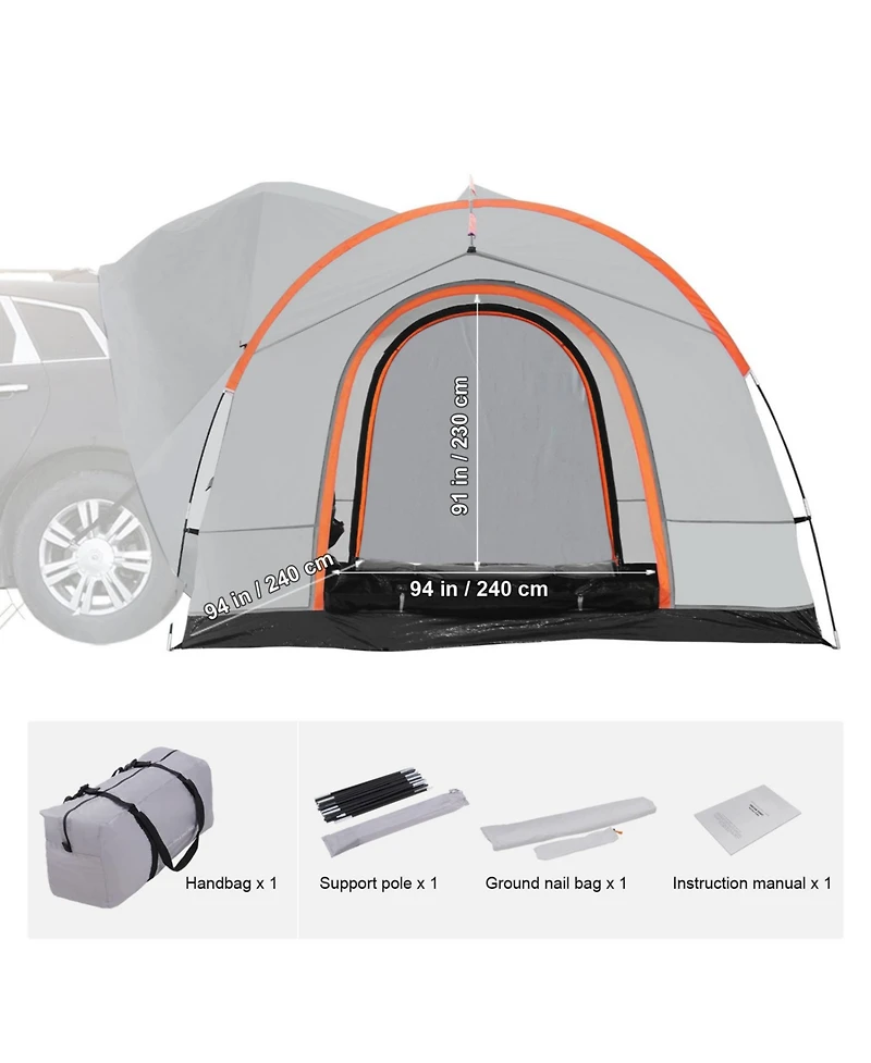 ECHTPeak Suv Camping Tent, 8'-8' Suv Tent Attachment for Camping, with Rain Layer and Carry Bag, PU2000mm Double Layer Truck Tent, for 6-8 Person